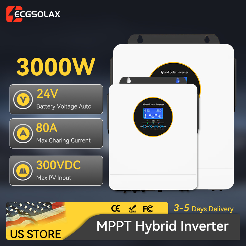 Inverter Pure Sine Wave 60Hz 120V 3000W - ECGSOLAX 3000W Şebeke Dışı Hibrit Güneş