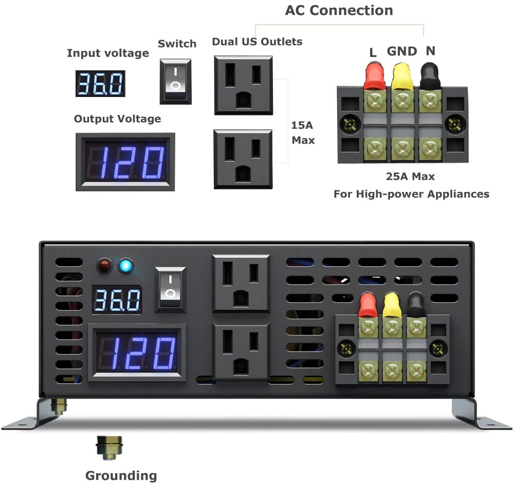Pure Sine Wave Inverter 5000W 48V 220V - Şebeke Dışı Saf Sinüs Dalgası Güneş