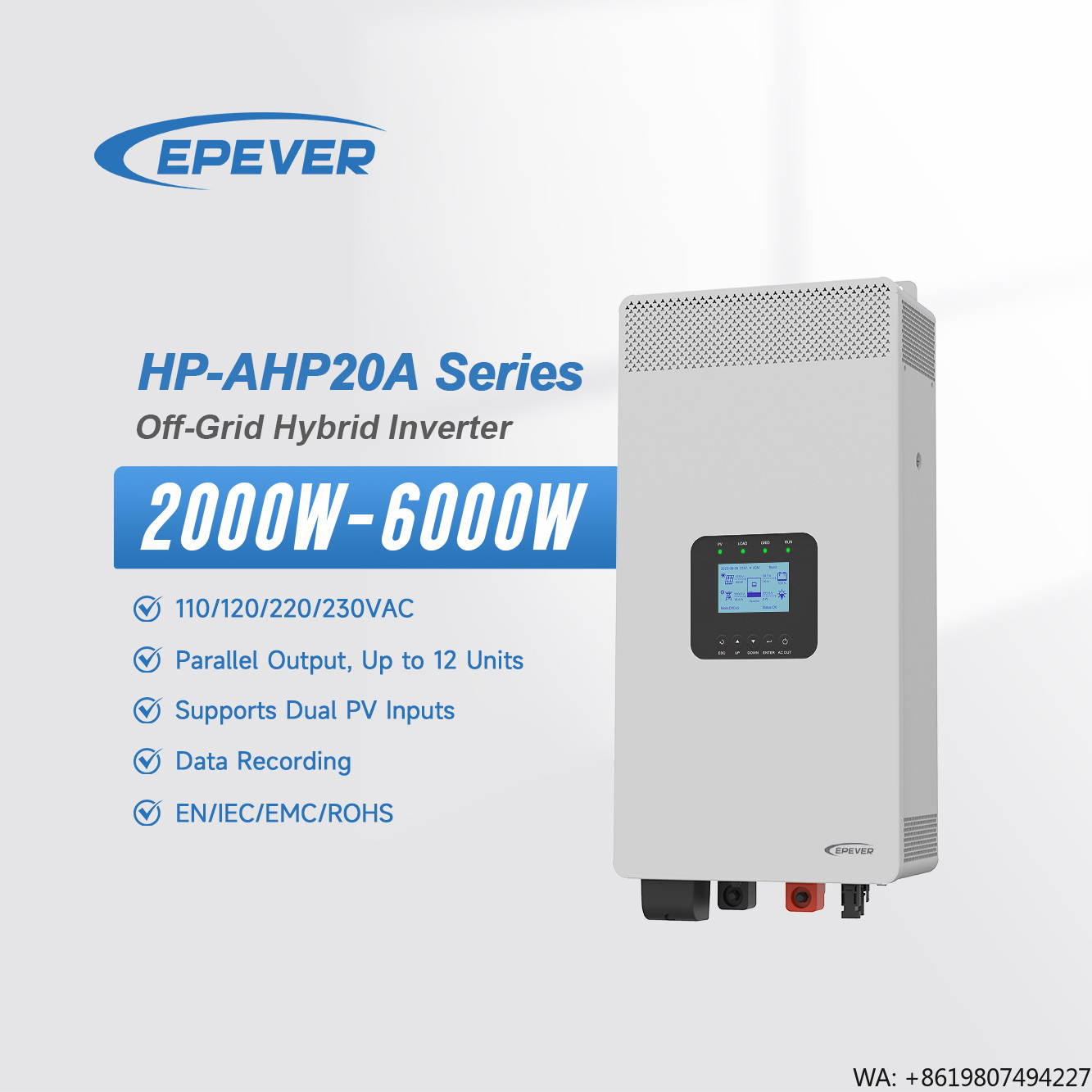 Hybrid Solar Inverter 5.5Kw Mppt 48V - Epever İnvertör DC 24V 48V -