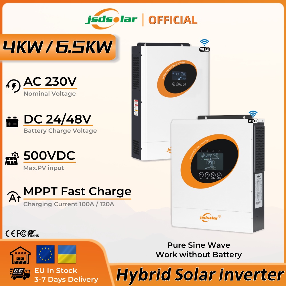 Hybrid Solar Inverter 5.5Kw Mppt 48V - JSDSolar 4KW 6.5KW Hibrit Güneş İnvertörü