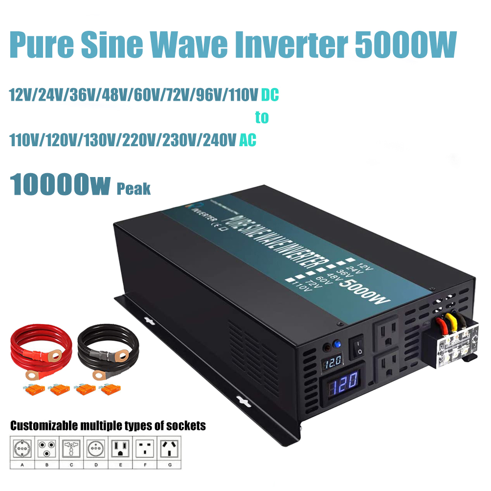 Pure Sine Wave Inverter 5000W 48V 220V - Saf sinüs dalga invertör 5000W 24V