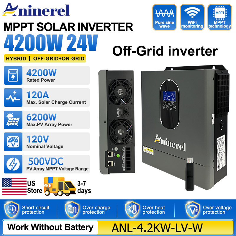 Inverter Pure Sine Wave 60Hz 120V 3000W - Aninerel 4200W 3KW 120V Hibrit İnvertör