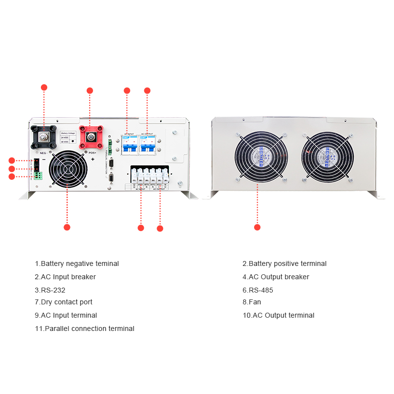 110V/220V 48V Güneş Enerjisi D - Split Phase Inverter 10Kw 110V 220V incelemesi ve fiyatı