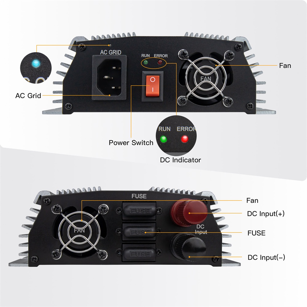 1000-1400W Şebeke Bağlantısı M - Micro Inverter 1400W Solar Grid Tie incelemesi ve fiyatı