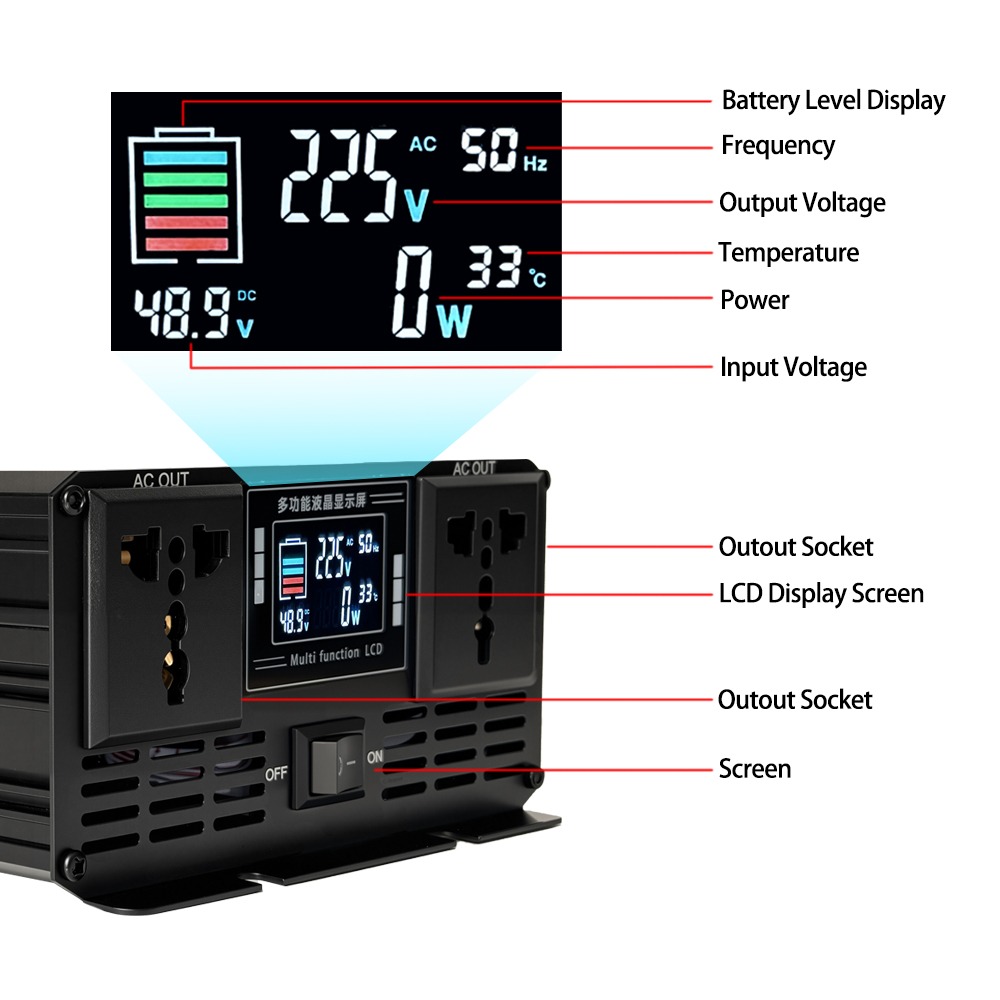 Saf Sinüs Dalga İnvertör DC 12 - Pure Sine Wave Inverter 5000W 48V 220V incelemesi ve fiyatı
