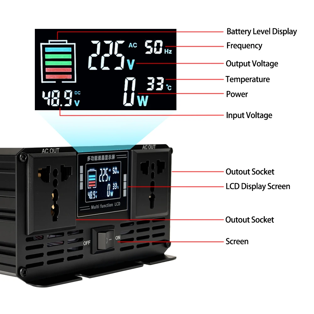 Saf Sinüs Dalga İnvertörü DC 4 - Pure Sine Wave Inverter 5000W 48V 220V incelemesi ve fiyatı