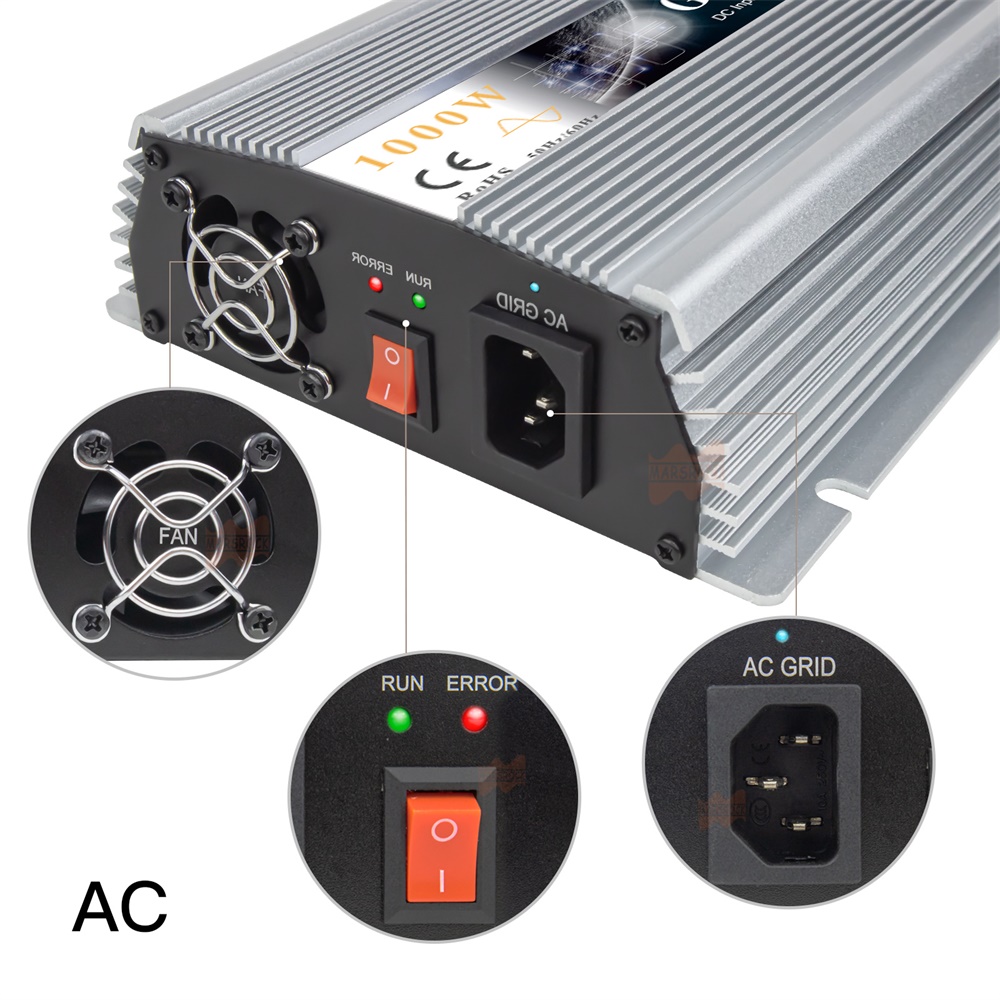 1000W 1300W 1400W Şebeke Bağla - Micro Inverter 1400W Solar Grid Tie incelemesi ve fiyatı