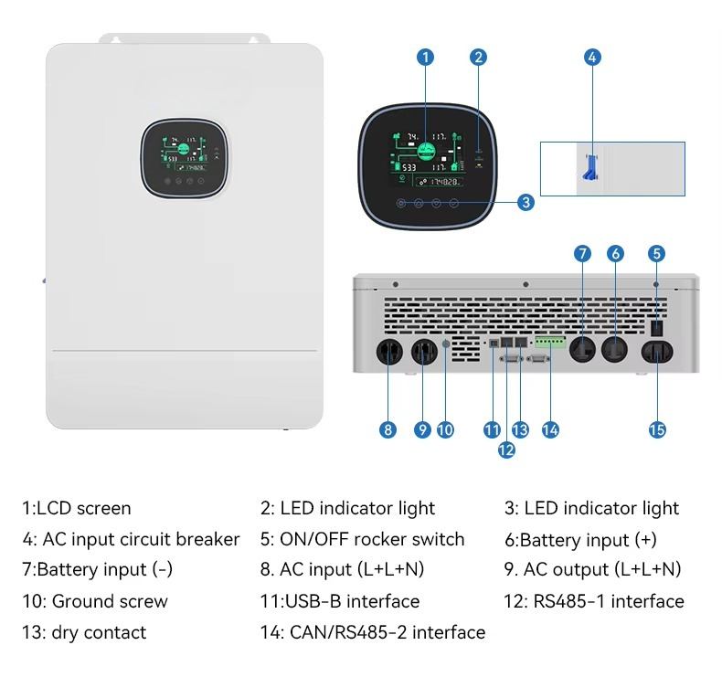 110V 220V Hibrit Şebeke Dışı S - Split Phase Inverter 10Kw 110V 220V incelemesi ve fiyatı
