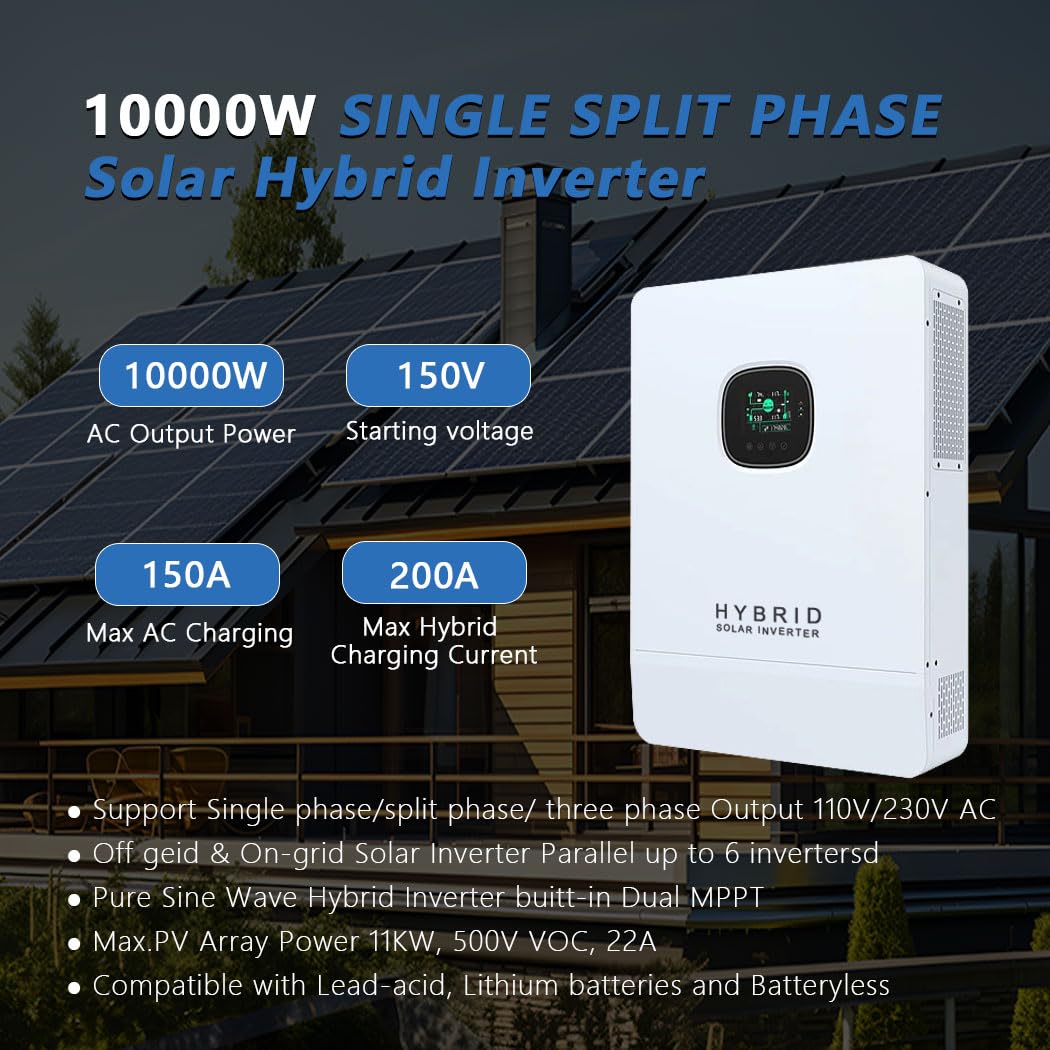 Y&H 10KW Hibrit Solar İnvertör - Split Phase Inverter 10Kw 110V 220V incelemesi ve fiyatı