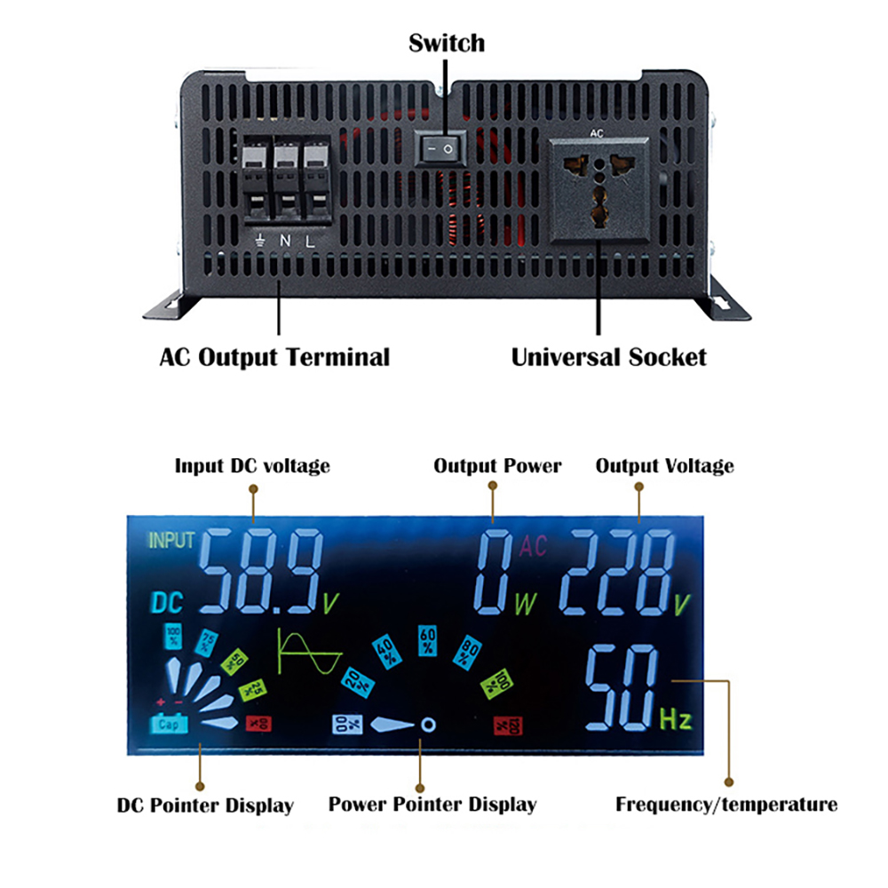 Saf sinüs dalga invertör 12v 2 - Pure Sine Wave Inverter 5000W 48V 220V incelemesi ve fiyatı