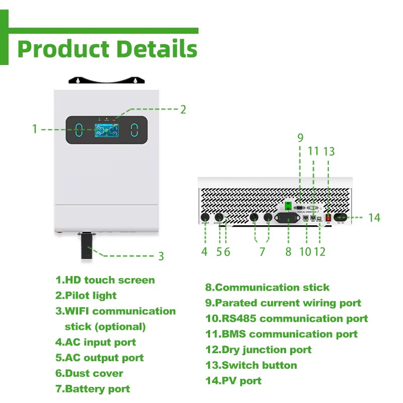 6KW 8KW 10KW 11KW Hibrit Güneş - Split Phase Inverter 10Kw 110V 220V incelemesi ve fiyatı