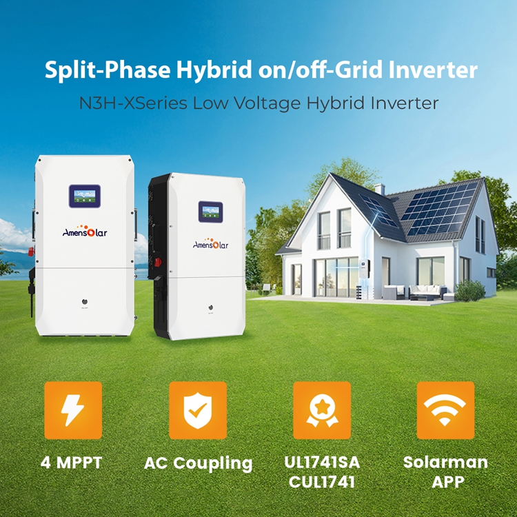 AMENSOLAR Hibrit İnvertör 4 5k - Split Phase Inverter 10Kw 110V 220V incelemesi ve fiyatı