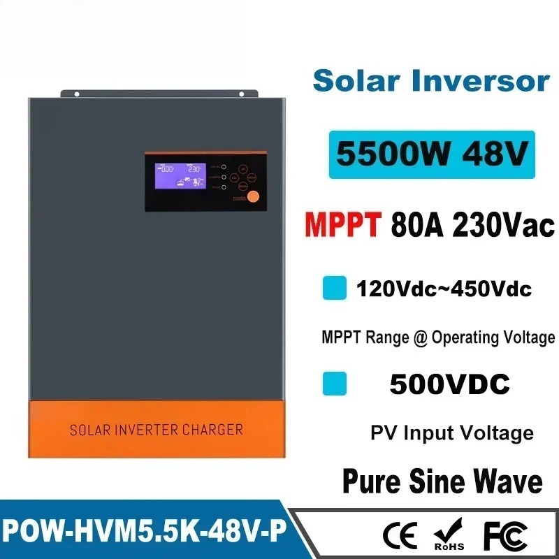 Fabrika çıkışlı 5.5KW 5.5KVA M - Hybrid Solar Inverter 5.5Kw Mppt 48V incelemesi ve fiyatı