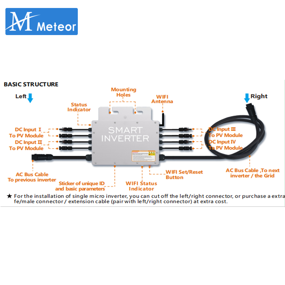 1200W 1400W Güneş Şebeke Bağla - Micro Inverter 1400W Solar Grid Tie incelemesi ve fiyatı