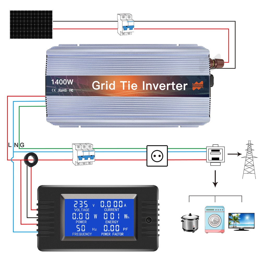 1000-1400W Şebeke Bağlantılı M - Micro Inverter 1400W Solar Grid Tie incelemesi ve fiyatı